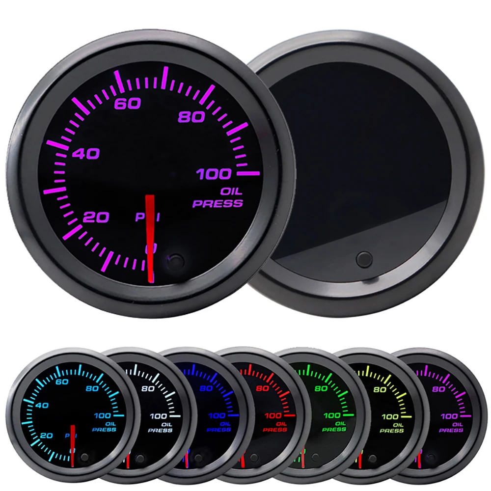 2,52mm LED Getönte 7-Farben-Serie: Boost/Wassertemperatur/Öltemperatur/Öldruck/Voltmeter/Luft-Kraftstoff-Verhältnis/EGT/Drehzahlmesser für Fahrzeuge – Detail 16