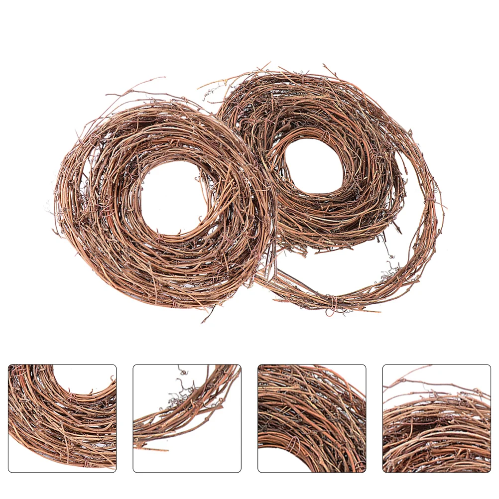 2 Rolls Christmas Ribbon Wicker Vine Accessories Hanging Decor Natural Twig Garland Grape Brown DIY Crafts