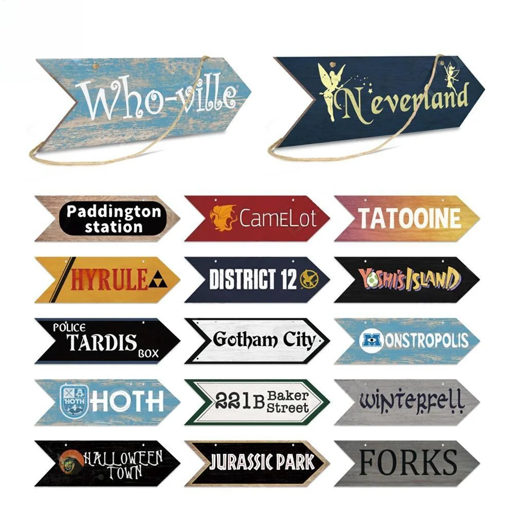 Arrows Wooden Sign Wood Wall Plaque for Gift Idea Wood Arrow Panel Irregular Hanging Sign Fun Home Cafe Bar Man Cave Wall Decor