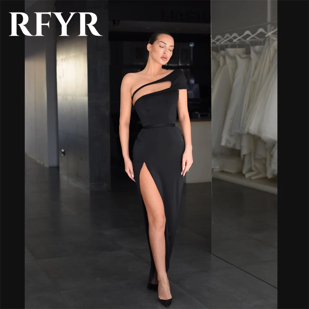 

RFYR Cut Out Mermaid Prom Dress 2024 Sexy Silk فساتين مناسبة رسمية Sexy Side High Split Stain Formal Dress Vestidos De Noche