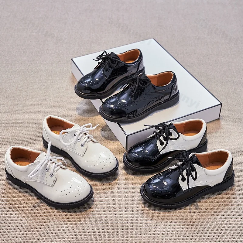 

Children Boys Leather Shoes 2025 Retro Fashion Non-slip Dress Shoes Classic Loafers British Style Kids Oxford Shoes Performance