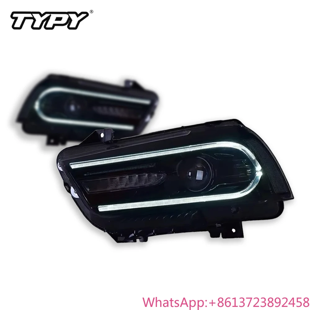 2011-2014 for Dodge Charger LED Projector Headlights Dual Beam Lens Sequential Turn Signals DRL Bars 24V Auto Accessories New