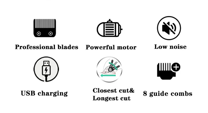MAGICFUL Neue Professionelle Haarschneidemaschine Wiederaufladbare Elektrische Trimmer Für Männer Bart Kinder Friseur Schneiden Maschine Haarschnitt Maschine – Detail 2