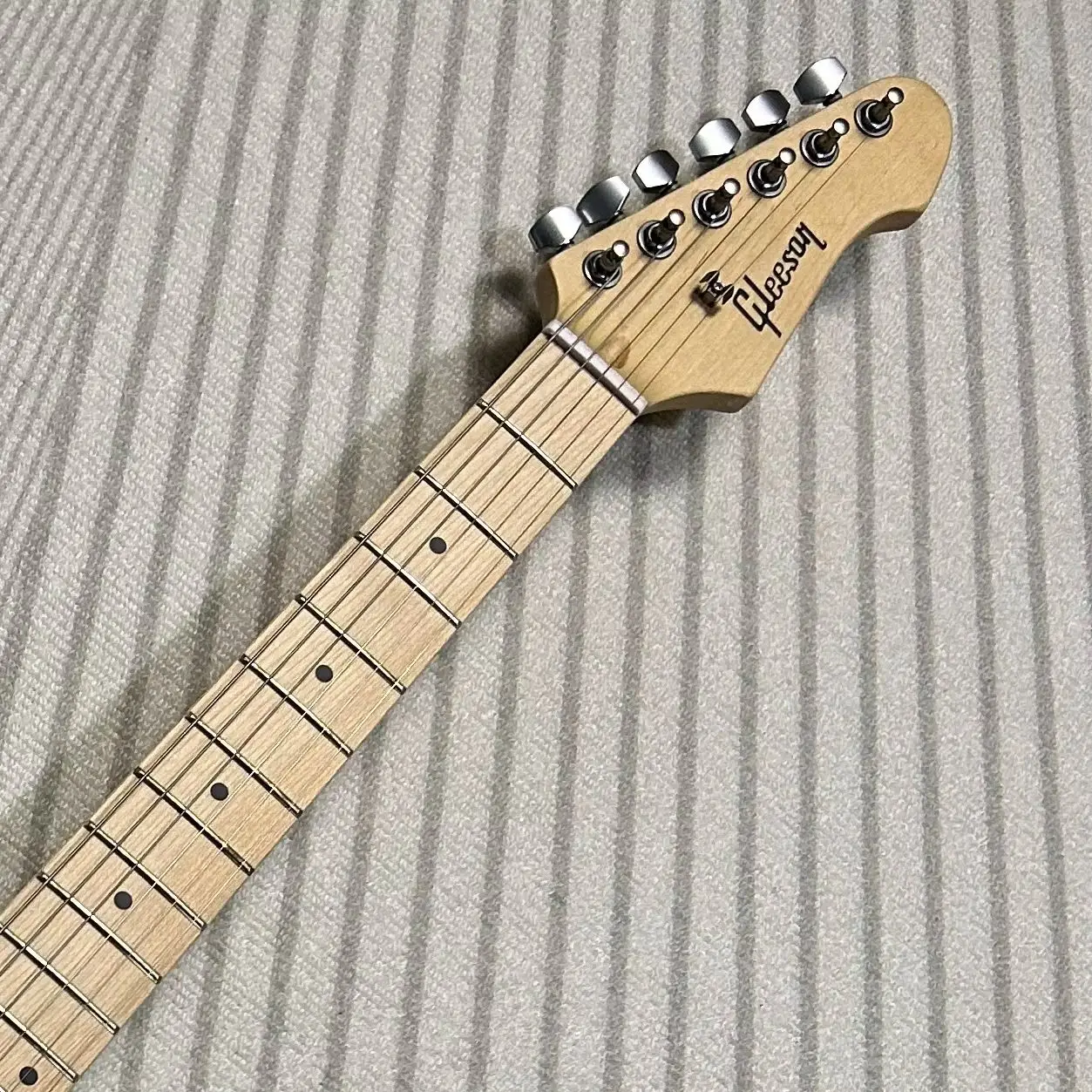 Gleeson GST Green Electric Guitars Matte Finish Mahogany Body Maple Fretboard view 3