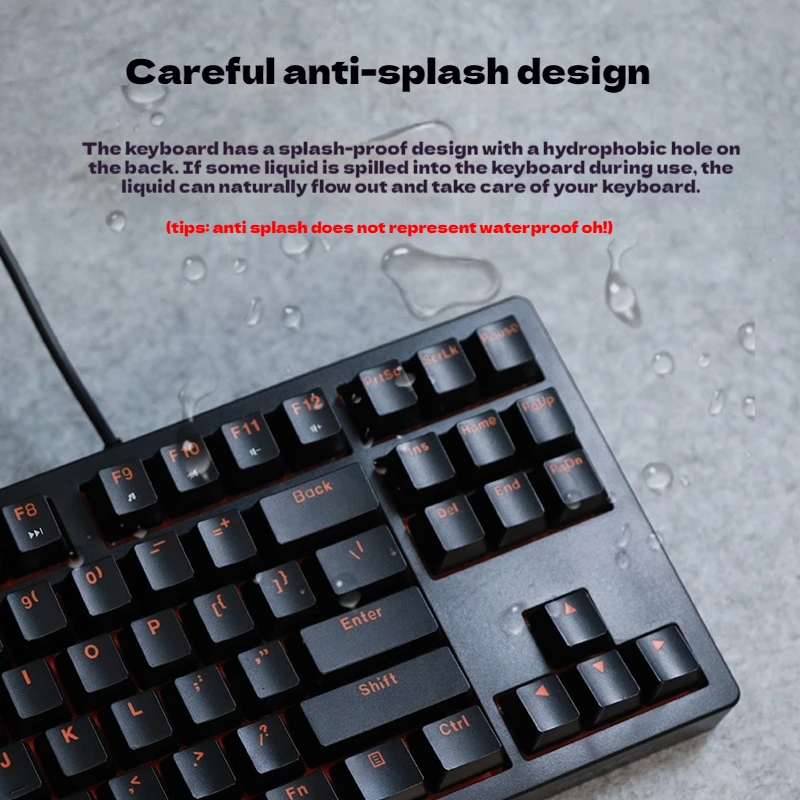 Dareu DK100 Mechanical Keyboard 87-Key Blue Black Tea Switches Gaming Desktop Laptop External Keyboard For Consumer Electronics