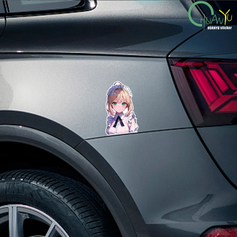 JDM Cute Girl Anime Car Sticker Car Sticker Motorcycle Bumper Car Window Reflective Waterproof Sticker Car Sticker