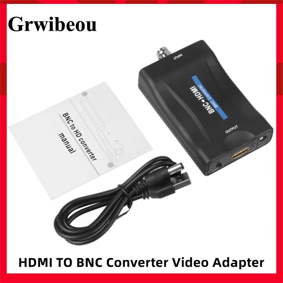 BNC To HDMI-compatible Converter Display HD HDMI to BNC 1080P/720P Video Adapter Support SDI Signal With USB Cable Power Supply