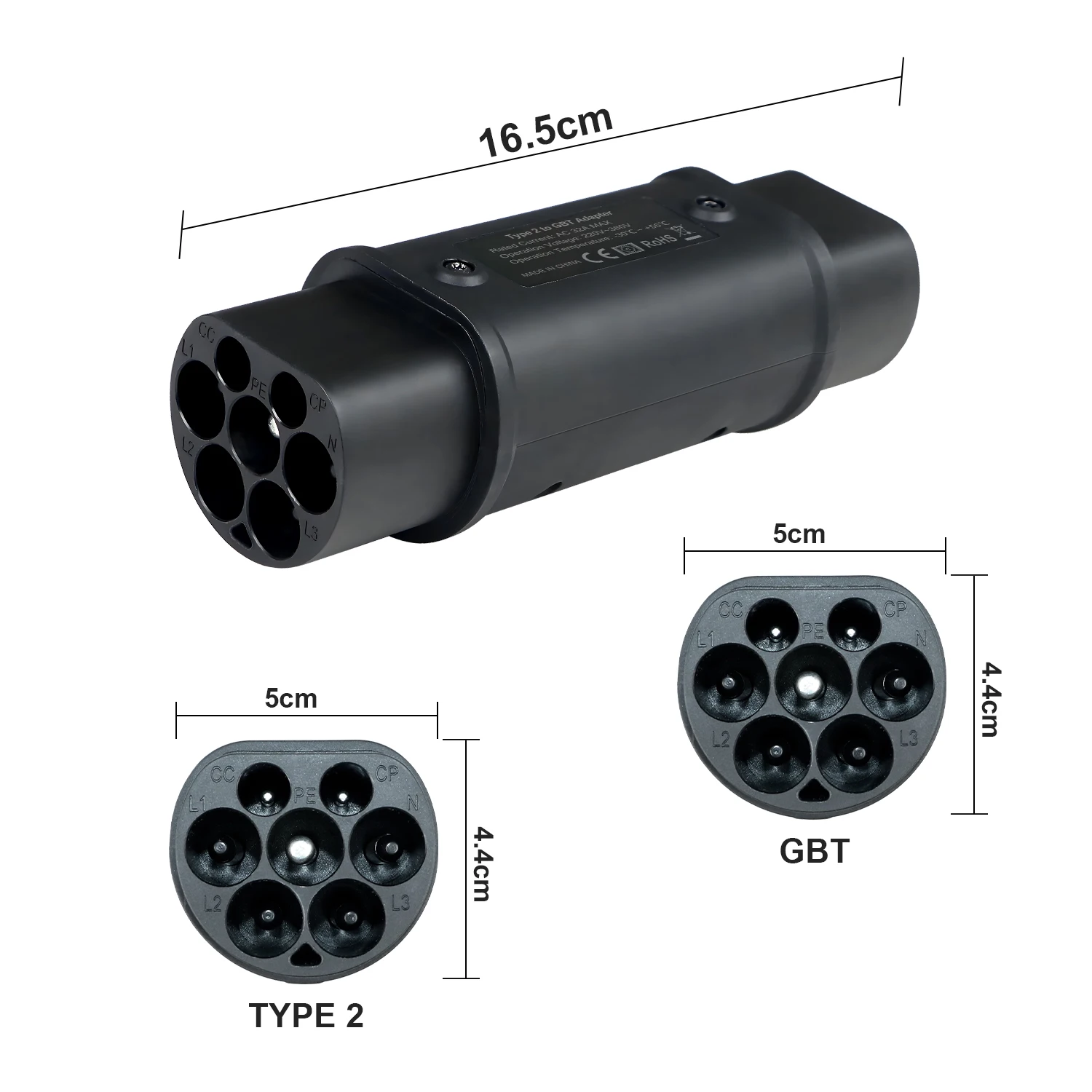 ISIGMA 7.2/22KW 32A EV Charger Converter Type 2 To GB/T IEC 62196 Type2 For Electric Vehicle Connector