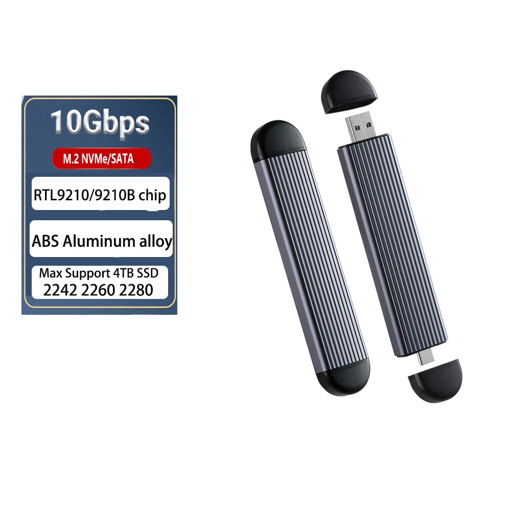M.2 SSD NVME Boîtier USB3.1 Gen2 Type C 10 Gbit/S SSD Boîtier de M.2 SSD NVME Boîtier USB3.1 Gen2 Type C 10 Gbit/S SSD Boîtier de