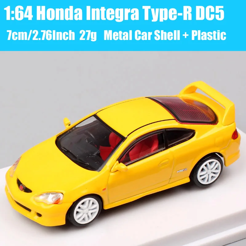 MS Mini 1/64 Schaal Honda Integra Type R DC5 Sportwagen Model Diecasts & Toy Vehicles Collectible Souvenir Acryl Box