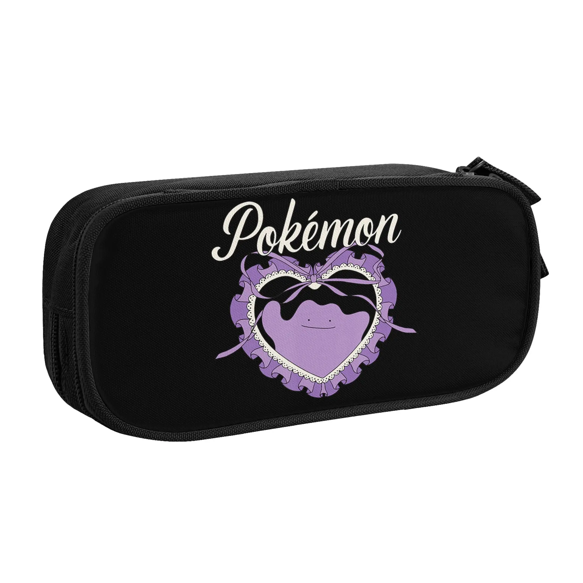 Large Capacity Bags for Child Cartoon Ditto in Lavender Heart Lace Design  School Pencil Bag for Boys Gilrs Kids