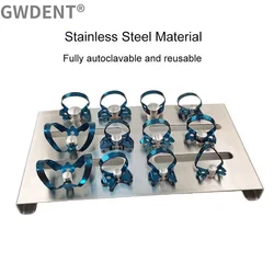 1 Set Dental Endodontic Rubber Dam Clamps Restorative Clips Dam Clamp Dental Stainless Steel Tray Holder Dentist Equipment
