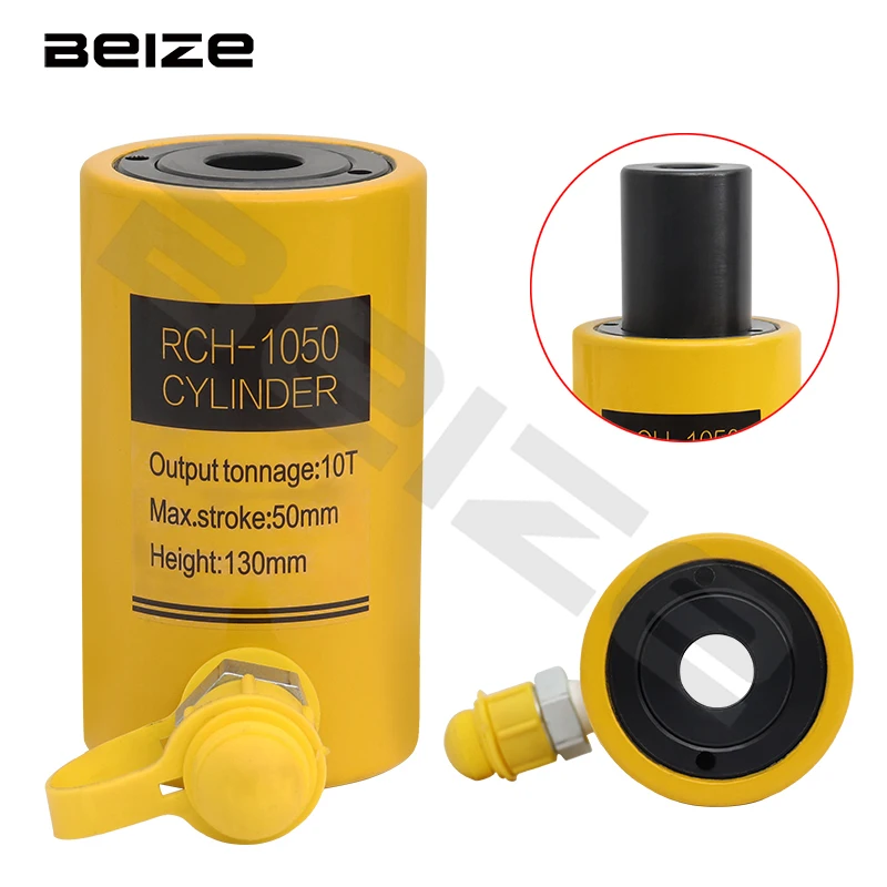 Hydraulic Hollow Plunger Jack RCH-1050 Hollow Plunger Ram 10 Ton 50mm Hydraulic Cylinder