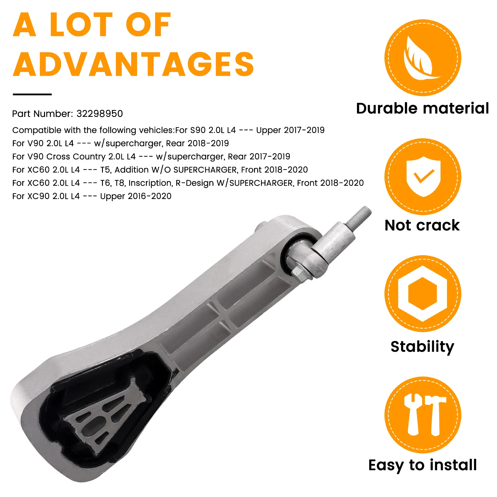 

ABXN-32298950 Car Engine Torque Strut Mount Engine Mount For Volvo S90 V90 XC60 XC90 2016-2020