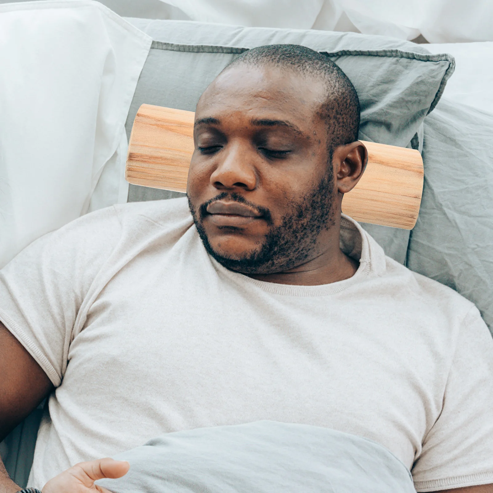 Il cuscino cervicale in legno naturale allevia la rigidità del collo, dimensioni compatte, facile da trasportare, per la sauna domestica, utilizzare il cuscino per il collo in legno
