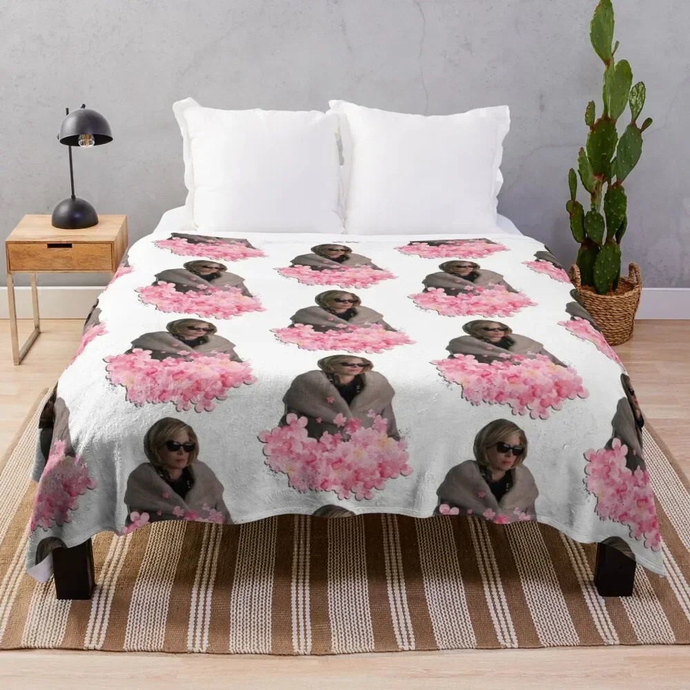 

Christine Baranski Pink Floral Throw Blanket Thermal halloween Blankets For Sofas Vintage Blankets