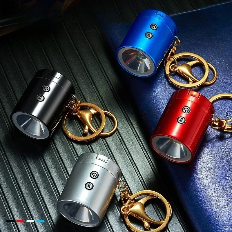 Personalized Mini Multi functional Keychain USB Lighter LED Lighting Windproof Silent Tungsten WireIgniterOutdoorPortableLighter