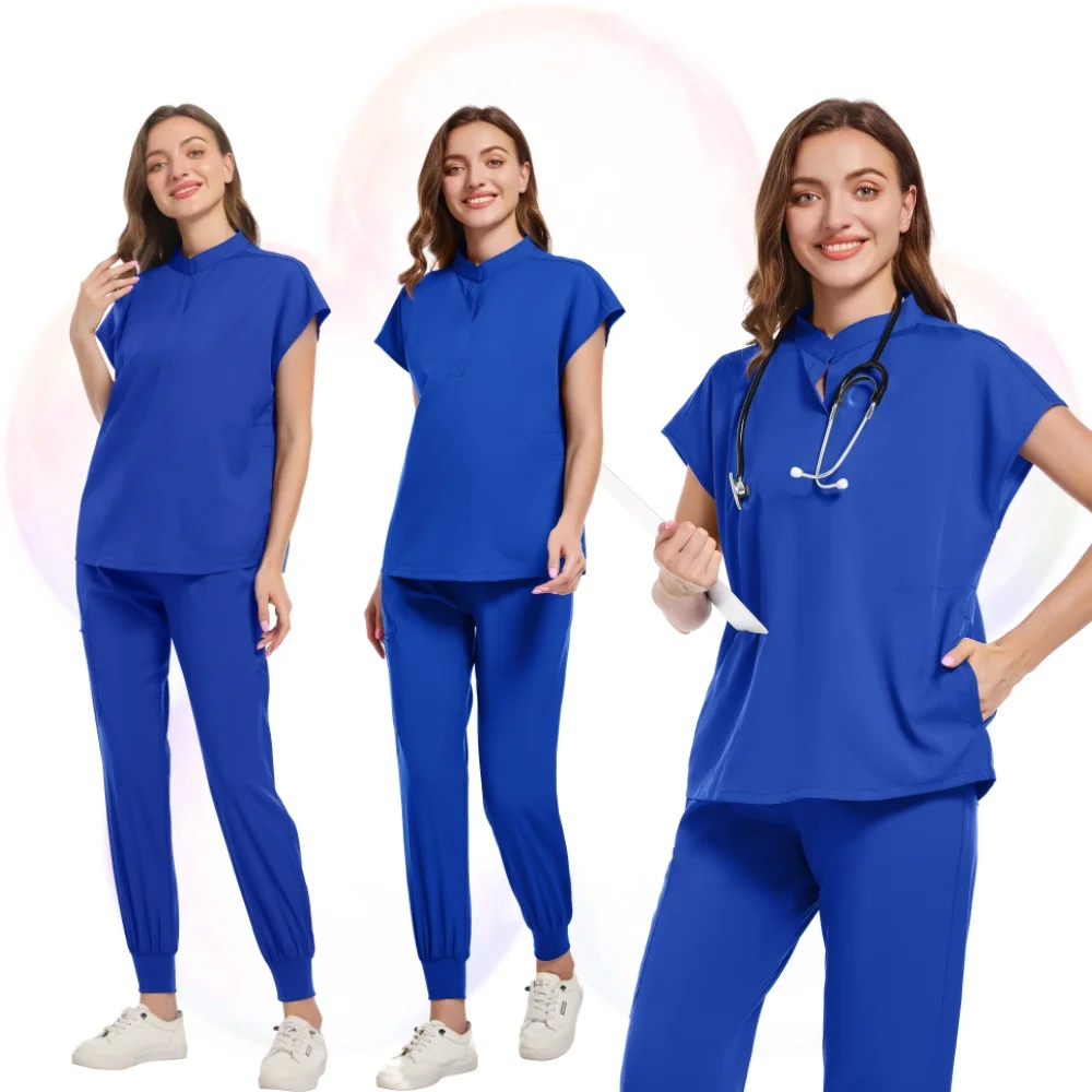 Pure Color Nurse Uniform Doctor Nurse Medical Female Hospital Accessories Beauty Salon Clinic Operating Room Surgical Scrub Set