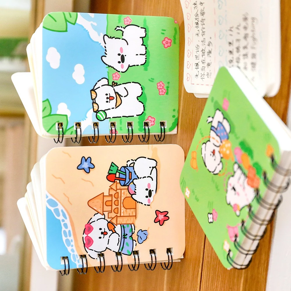 8 pcs Wholesale Puppy Coil Book Student Mini Pocket Notepad High Value A7 Stationery Notebook Small Book Back To School