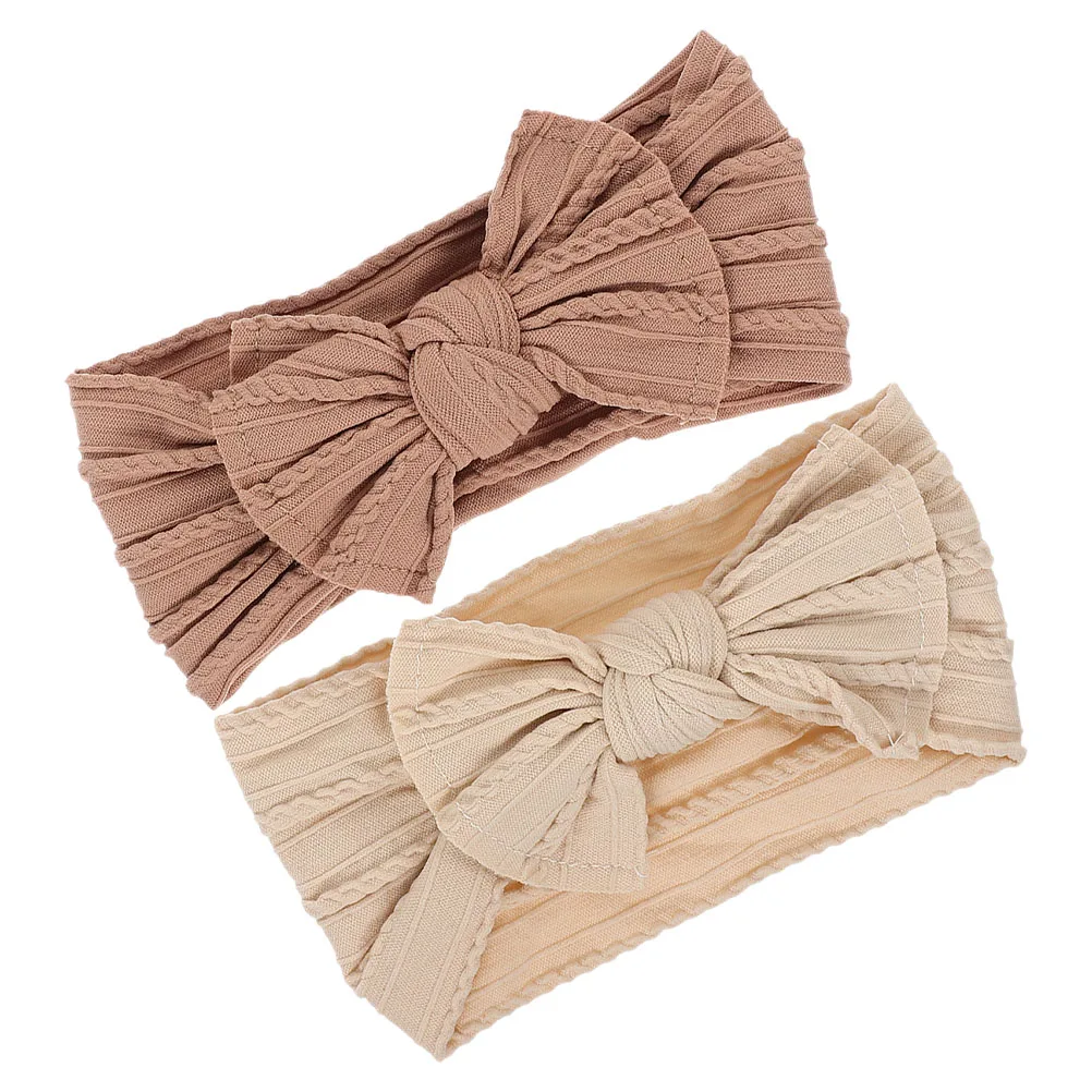 

2Pcs Baby Bows Headbands Comfortable Nylon Newborn Girls Accessories Elastic Cute Bow Knot Baby Bow Newborn Headbands for Girls