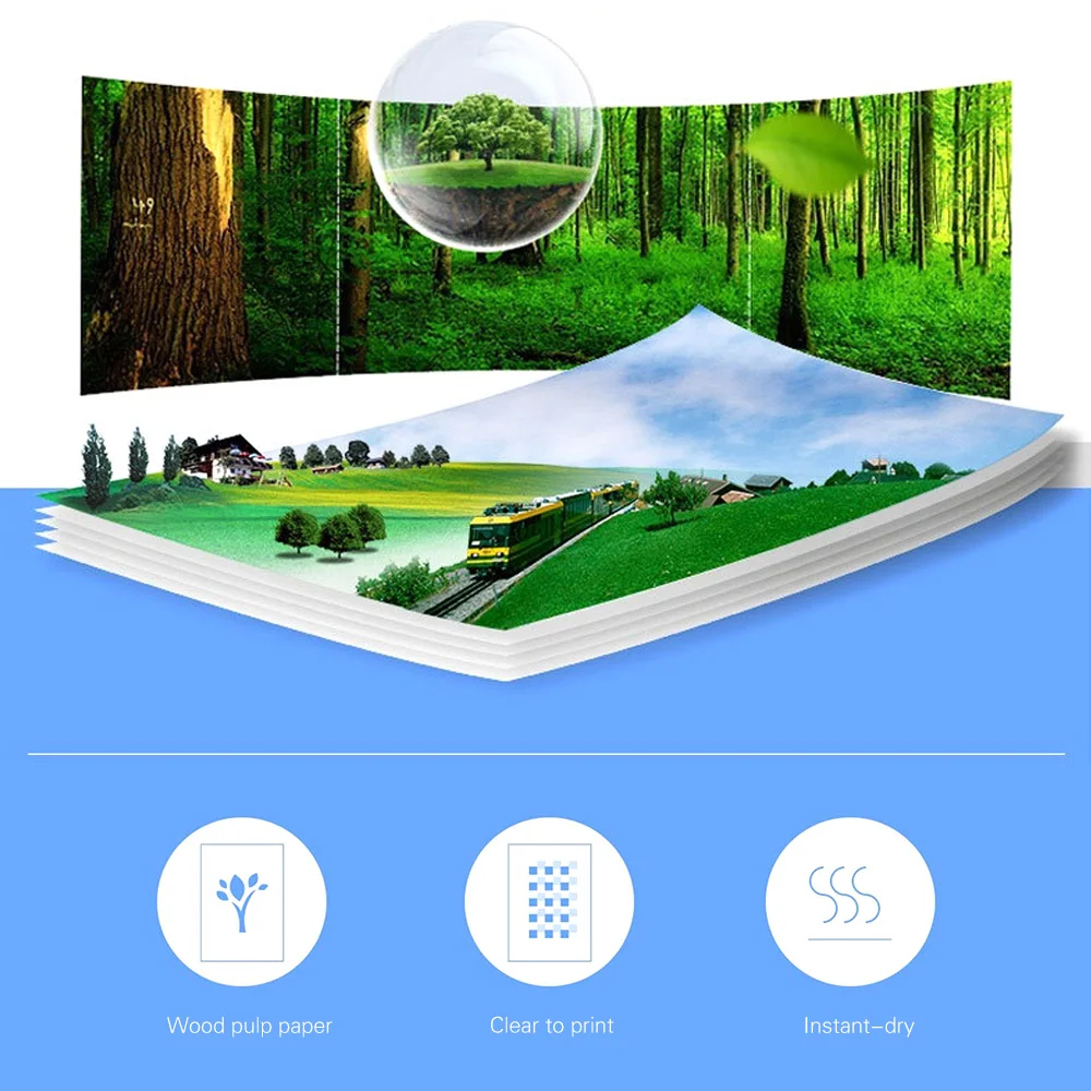 Waterproof Photo Paper Professional A4 Size 20 Sheets Glossy Photo Paper Compatible With Canon Epson HP Color Inkjet Printer