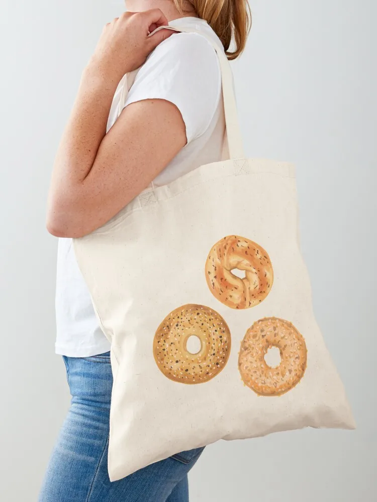 

Bagels Tote Bag Big bag women shopper bag women canvas Candy bags hand ladies