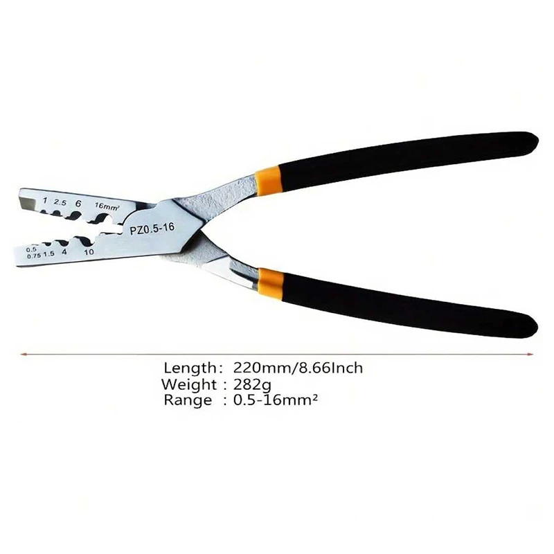 PZ0.5-16 Crimpzangen-Set, 0,5-16mm² Crimpzange und Elektrisches Klemmen-Crimpmesserset, Geeignet für DIY und professionelle Anwendungen – Detail 2
