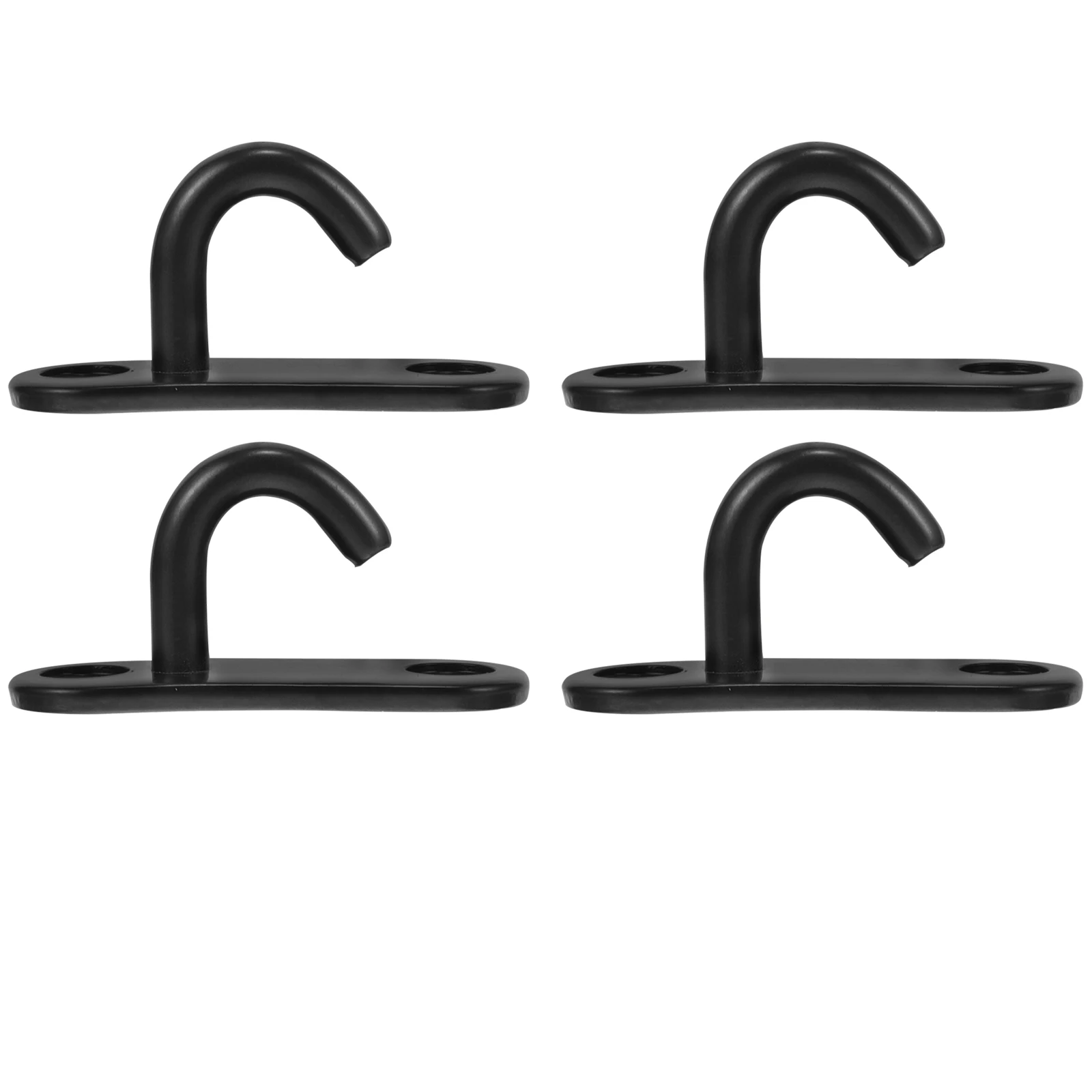 

4pcs Black Ceiling Hooks U Shape Heavy Duty Pad Eye Plate Swing Rope Stainless Steel 304 Sandbag Hook Fitness Mount Hardware
