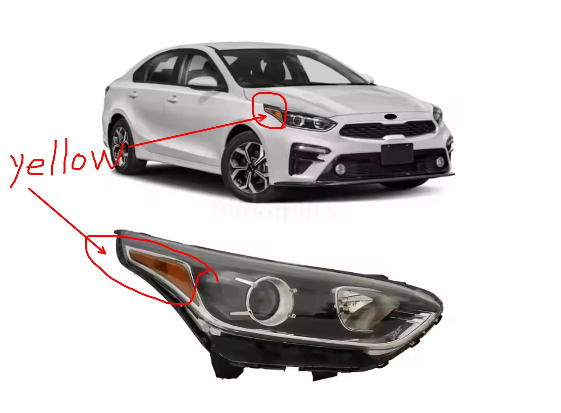 

Американская версия, 1 шт., автомобильный бампер, керато, фара для KIA K3, фара 2019 ~ 2023y, автомобильные аксессуары, фара для KIA K3, противотуманная фара