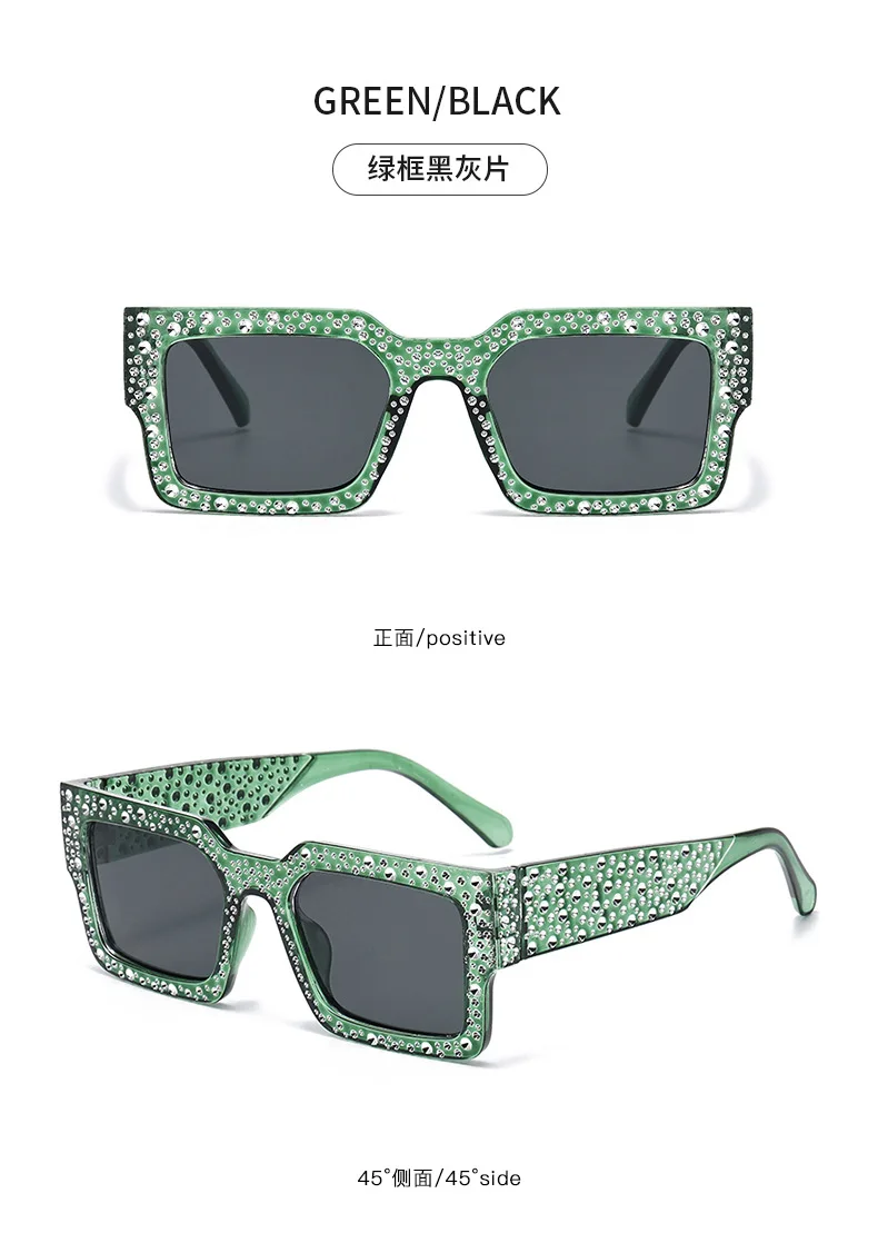 Retro Großen Rahmen Frauen Quadratische Sonnenbrille Schwarz Rechteck Coole Männer Sonnenbrille Einteilige Designer Sonnenbrille für Weiblich Männlich – Detail 16