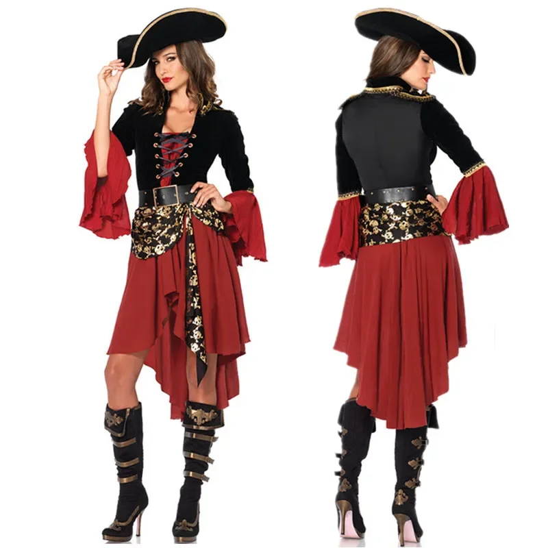 

Halloween Costume For Women Captain Pirate Costumes Adult Female Cosplay Pirates Dress