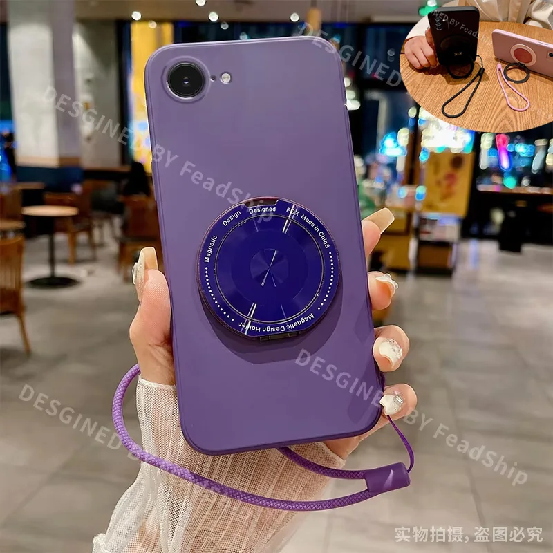 Чехол-магнитный держатель для телефона для Iphone 16E, мягкий чехол для Iphone 7 8 Plus, силиконовый чехол для Iphone SE 2020 2022, защитный чехол с кронштейном