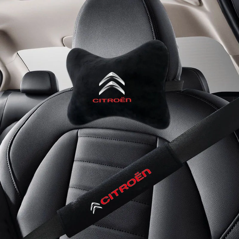 Car Headrest Neck Pillow Seat Belt Shoulder Pad Fit For Citroen C4 C3 C5 C1 C2 Berlingo C-Elysee C4-Picasso C4-Aircross