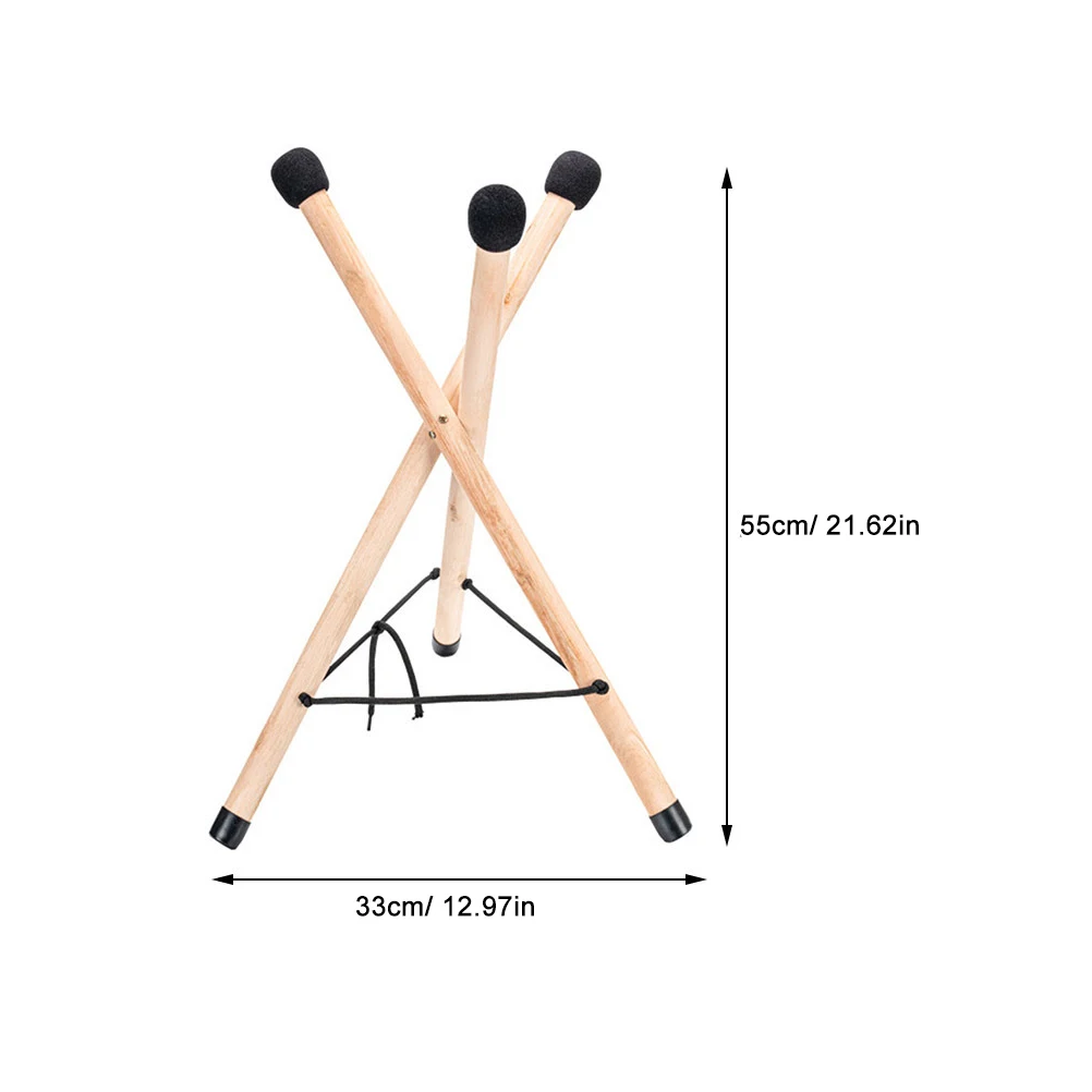 Hand Pan Drum Tongue Drum Holder Wooden Stable Tripod Tongue Drum Bracket Stand for Handpan Display Percussion Racks Portable