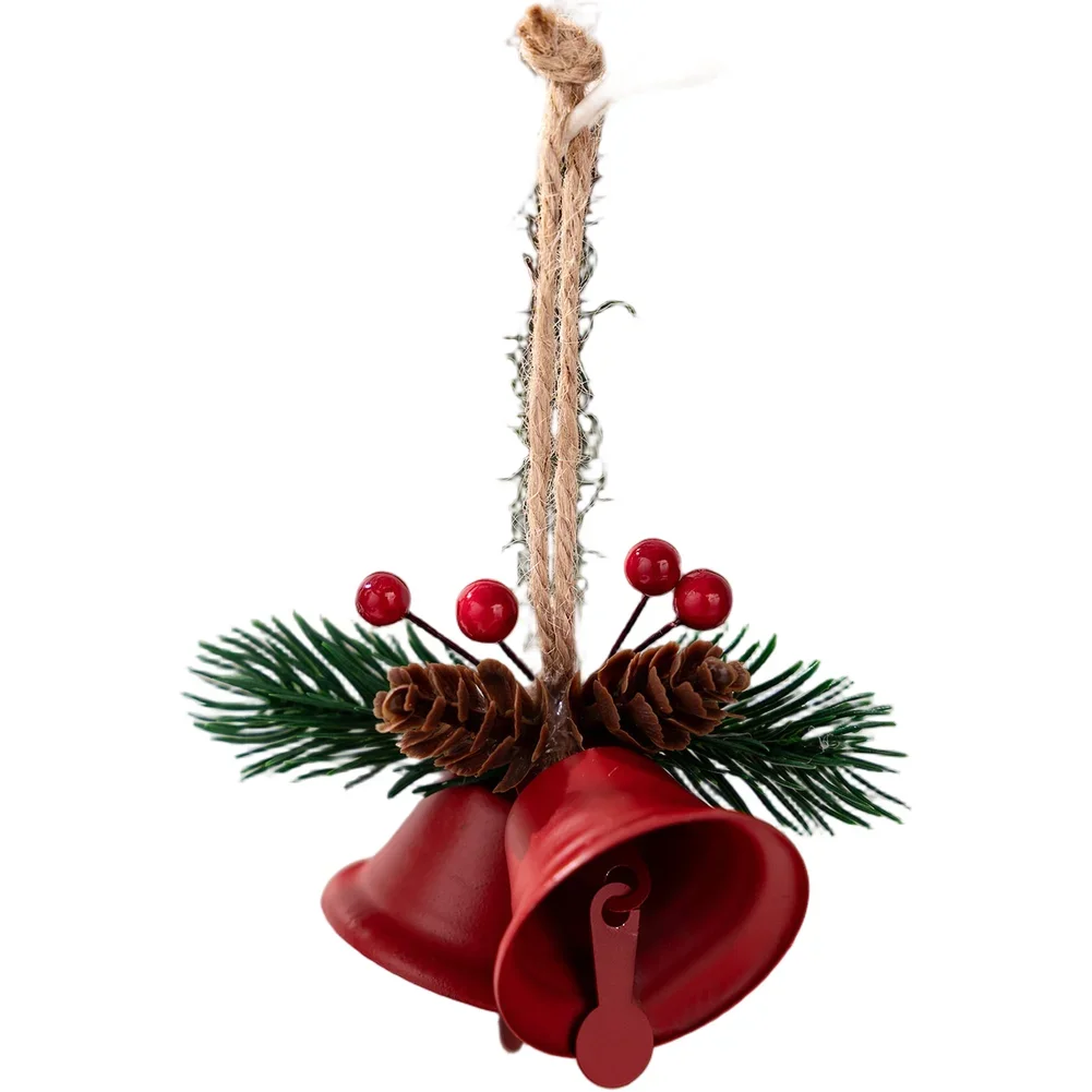 

Christmas Hanging Bell Pendant With Pinecone Iron Ornament For Tree And Wreath Festive Decoration Various Colors
