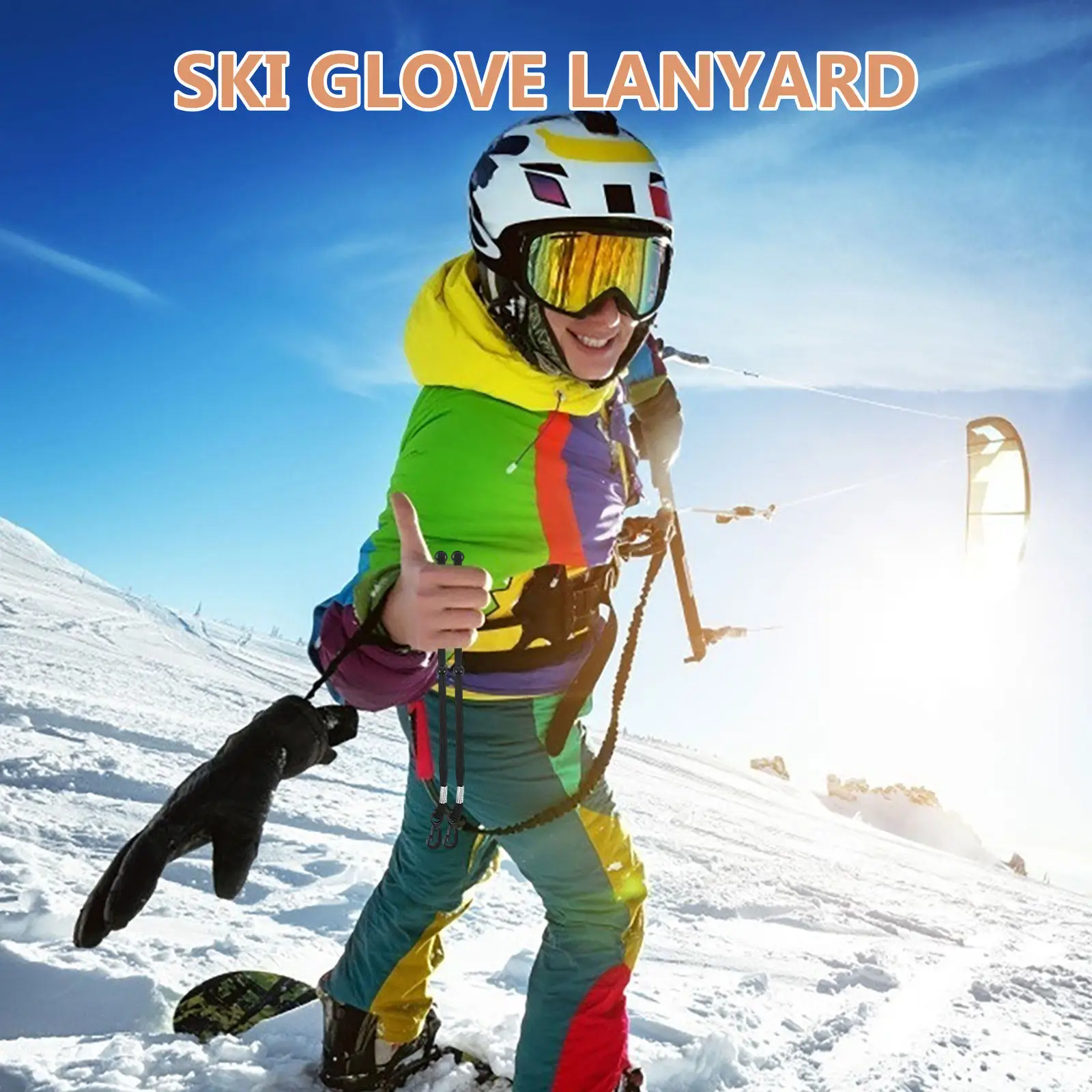 8Pcs Ski Glove Wrist Straps Anti-Loss Safety Tether for Snowboarding Skiing Mountaineering Outdoor Sports Glove Leash Strap view 2