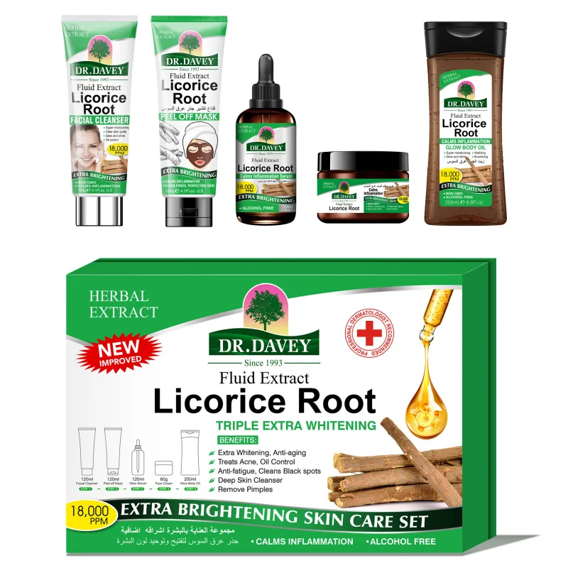 مجموعة العناية بالبشرة بجذر عرق السوسن، قناع الزيت العطري للعناية بالبشرة، كريم الوجه، مجموعة تنظيف العناية بالبشرة، ترطيب ومنعش