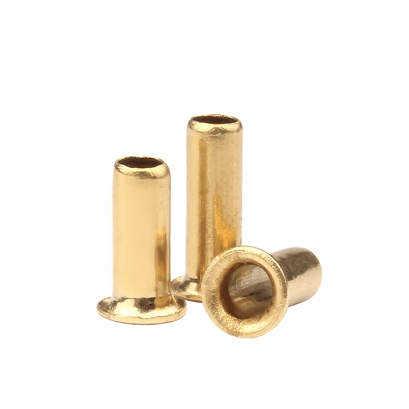 Brass Hollow Rivet Insert Nuts Copper Chicken Eye Circuit Board PCB Nails Tubular Rivet Nuts M0.9  M1.5 M2 M2.5 M3 M4 M5 M6