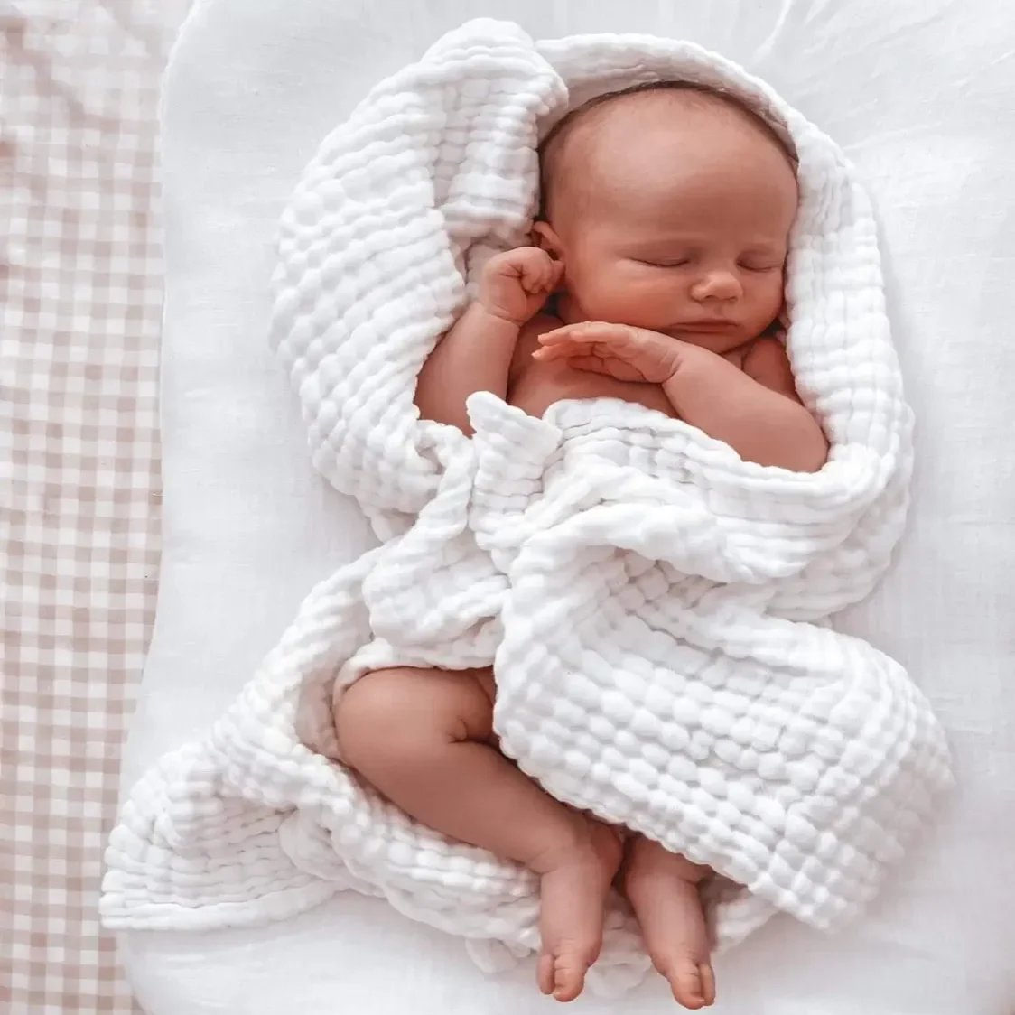 

6-слойное Пеленальное Одеяло, детское одеяло, Органическое Постельное белье для новорожденных, покрывало белого цвета, детское банное полотенце