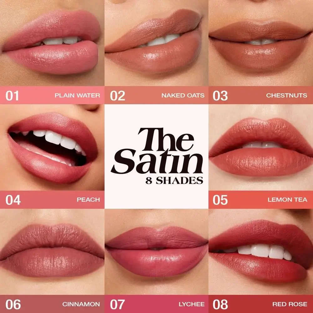 Hydrating Satin Lipstick Long Lasting Moisturizing Nourishing Non Oily Plump Lips Gloss Smooth Formula Glowing Finish
