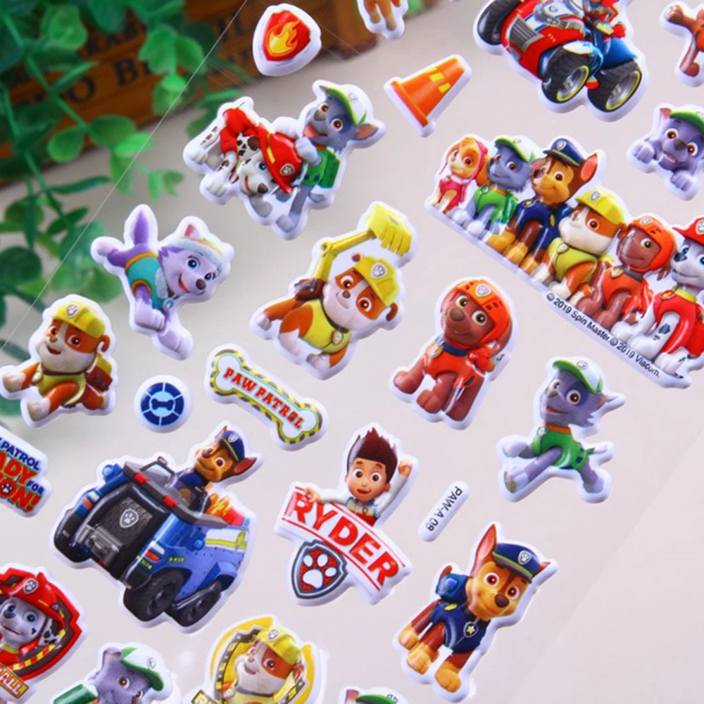 1PCS Cute 3D PAW Patrol Cartoon Bubble Stickers Decoration Suitcase Scrapbooking Phone Laptop Stationery Kid\'s Toy Sticker