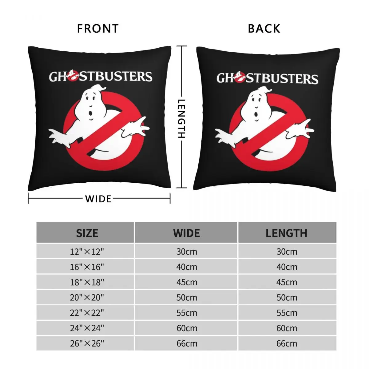 Ghostbusters Pillowcase Polyester Linen Velvet Pattern Zip Decor Throw Pillow Case Room Cushion Case