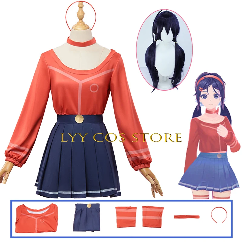 MiSide Crazy Mita Cosplay Anime Game Kostuum JK Schooluniform Leuke Jurk Lolita Pruiken Voor Meisje Halloween Party Play Outfit Pak