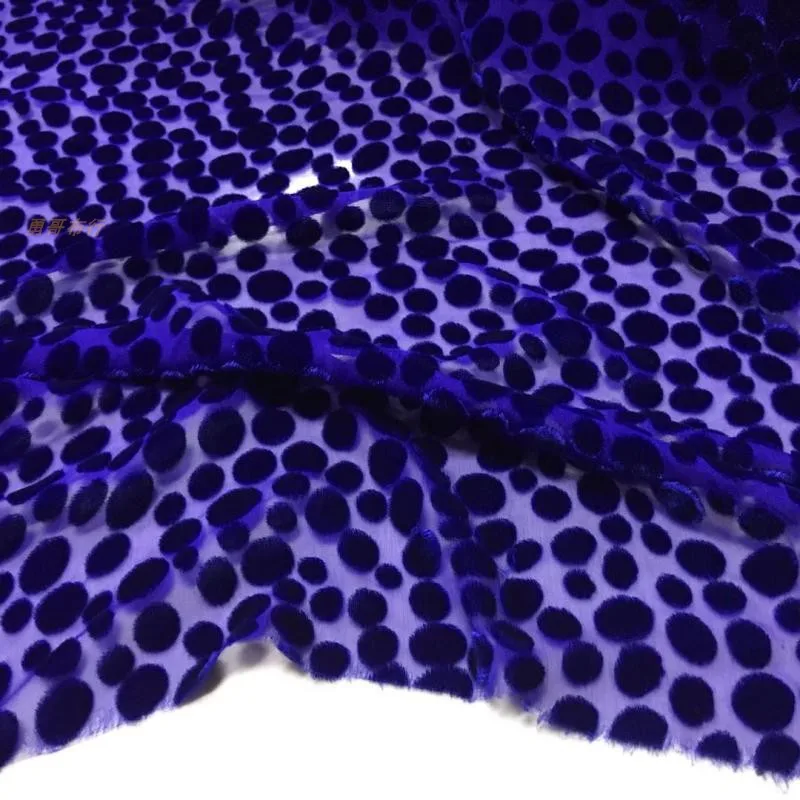 

Multicolor Real Velvet Polka Dot Fabric Flower Hollow out See-through Spring and Summer Dress Top Cheongsam Qipao Cloth