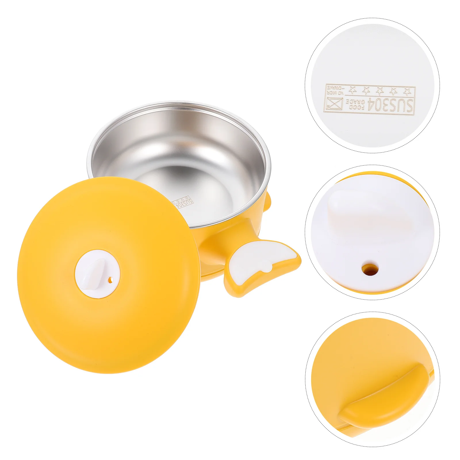 

Stainless Steel Baby Insulation Bowl Smooth Round Edges Suction Cup Anti-Scald Feeding Complementary Food Bowl