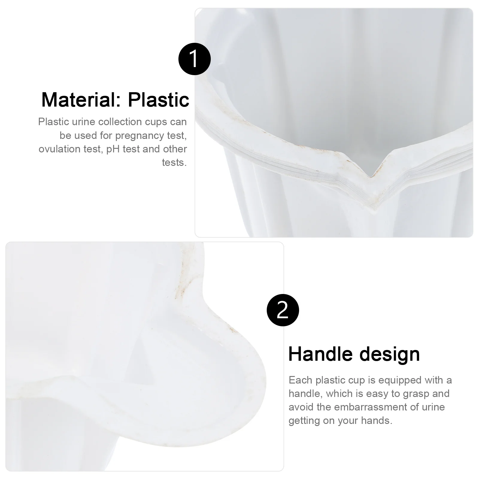 

1000Pcs White Urine Sampling Cups Disposable Urinalysis Specimen Holders Hospital Use Portable Pregnancy Ovulation PH Test