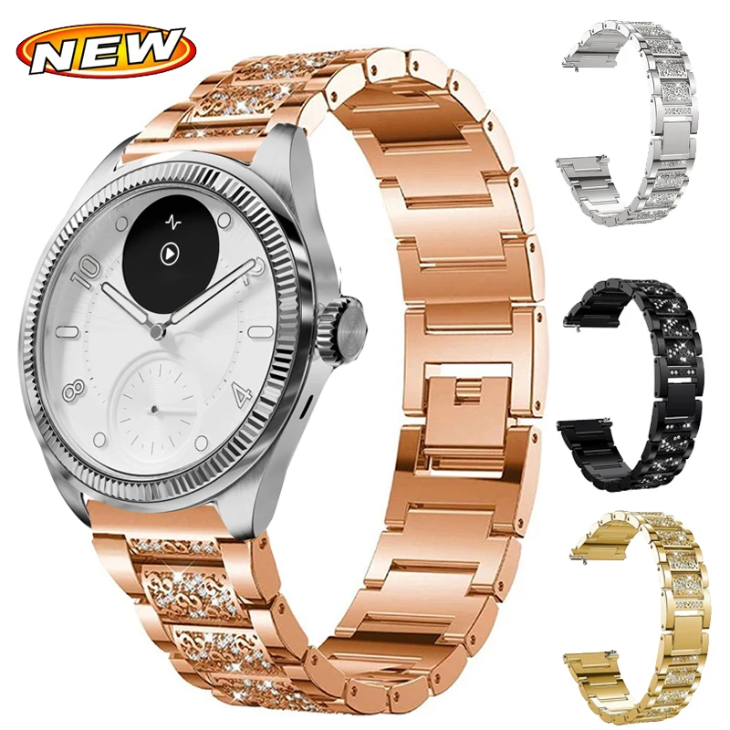 18mm 20mm Diamond Women Strap For Withings ScanWatch 2 38mm/42mm Wrist Bracelet For Steel HR 40mm 36mm/Light/HR Sport/Move/Nova