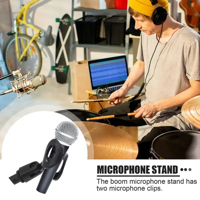 Portable Mic Stand Portable Adjustable Angle Desktop Tripods With Mic Clips Holder mini floor-standing microphone stands