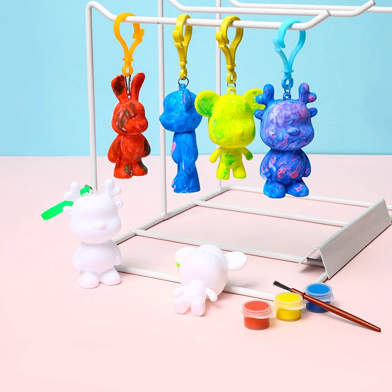 【BS】 พวงกุญแจกระต่ายหูยาว งานศิลปะ งานฝีมือ ทำมือ DIY ชุดระบายสีมังกรน้อย ของเล่นเสริมพัฒนาการสำหรับเด็ก ของขวัญสำหรับเด็ก