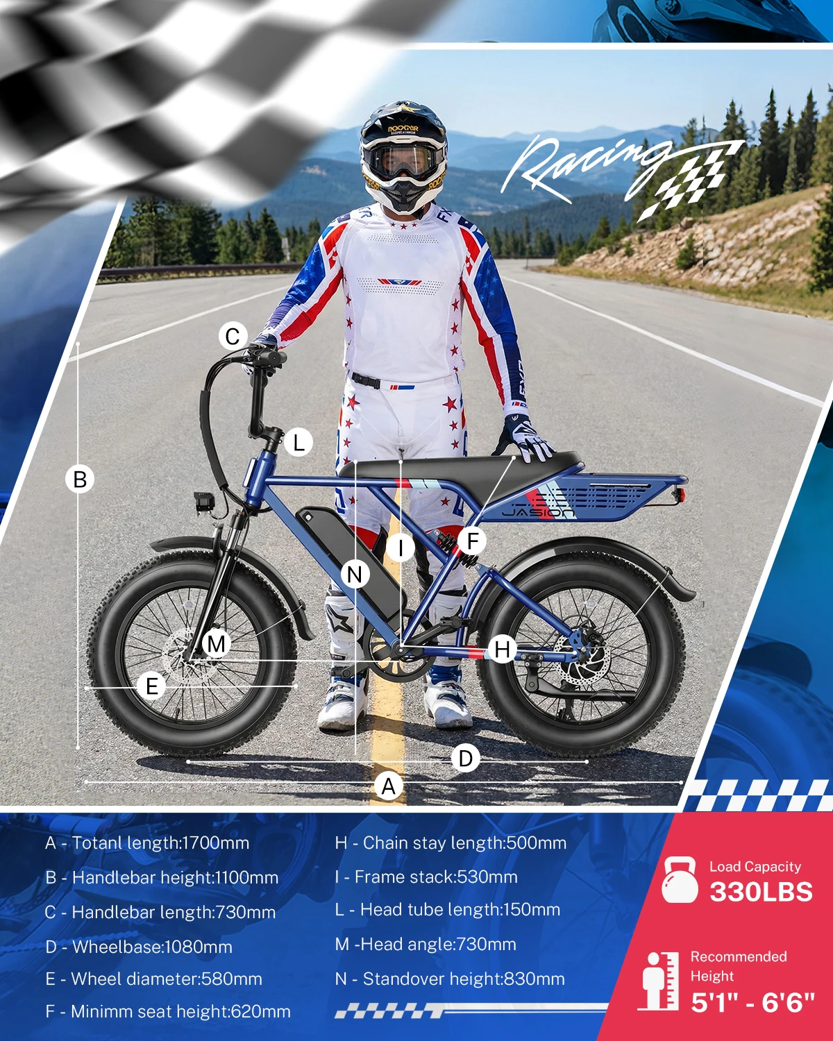 Jasion Electric Bike, 70-Mile Range, Fat Tire 48V 13Ah Removable Battery, E bike, 5 Riding Modes, 7-Speed, Full Suspension, IPX6, for Commuters, Beaches, Weekends - view 3
